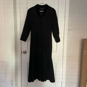 Elegant Black Long Sleeve 100% Georgiou Coat